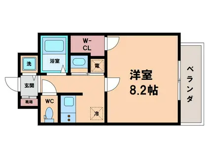 ガデンツァ我孫子(1K/4階)の間取り写真