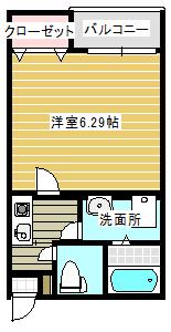 プロスペリテI(1K/1階)の間取り写真