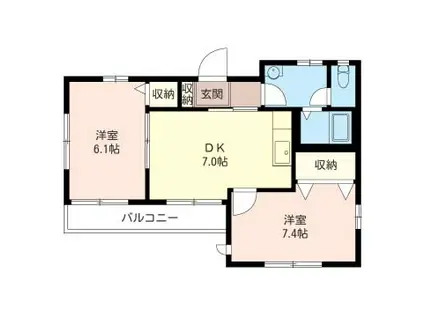 プレザント陽光台(2DK/2階)の間取り写真