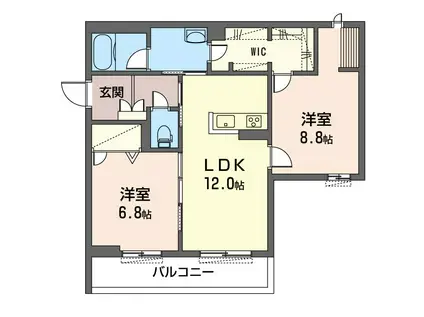 アーバンハウス2丁目(2LDK/2階)の間取り写真