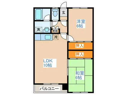 中野マンションA(2LDK/2階)の間取り写真
