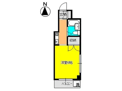 ツインリーフ相模原(ワンルーム/4階)の間取り写真