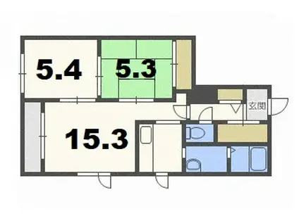 フォレスト(2LDK/2階)の間取り写真