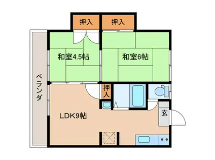 グラムハウスMI(2DK/2階)の間取り写真