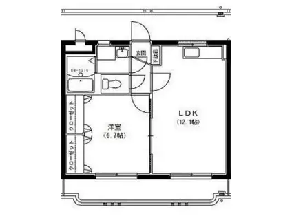 ファーマ花山手(1LDK/1階)の間取り写真