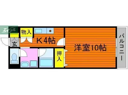 アンタレス豊成(1K/3階)の間取り写真