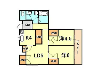昭和レジデンス(2LDK/2階)の間取り写真