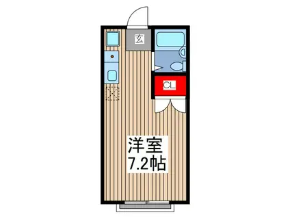 エステートルーム神藤(ワンルーム/2階)の間取り写真