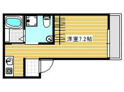FJアスレイ弐番館(ワンルーム/2階)の間取り写真