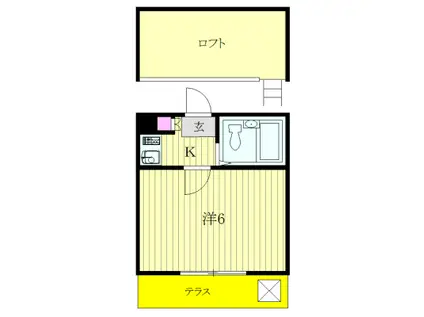 ジュネパレス松戸第62(1K/2階)の間取り写真