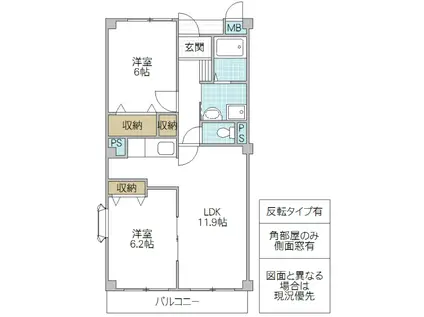 木村ロイヤルマンションII(2LDK/4階)の間取り写真
