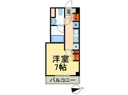 パークアクシス高田馬場テラス(1K/5階)の間取り写真