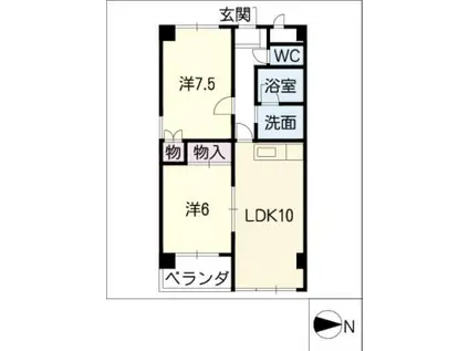 センチュリー21(2LDK/2階)の間取り写真