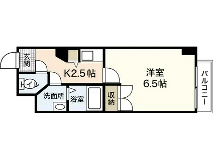 ベルビュー河原町(1K/2階)の間取り写真