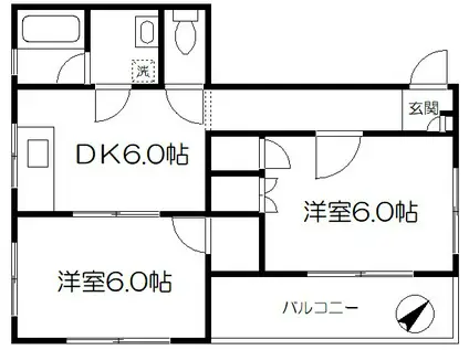鈴木ビル(2DK/3階)の間取り写真
