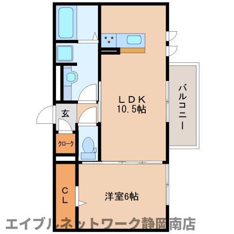 ティファニーM(1LDK/2階)の間取り写真