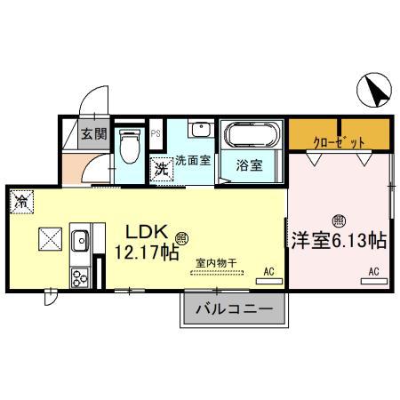 ロイヤルメゾンHYS(1LDK/1階)の間取り写真