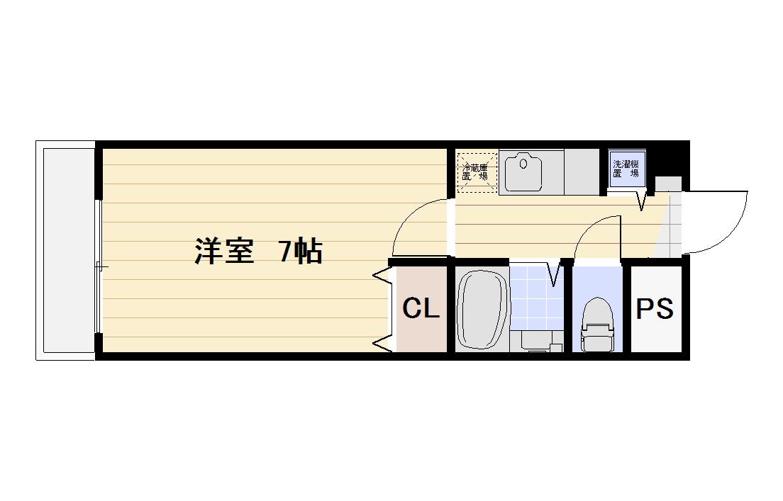 レディスコスモ(1K/3階)の間取り写真