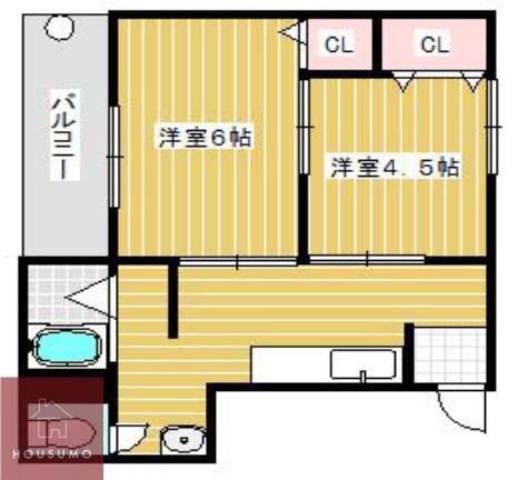 太陽マンション(2K/2階)の間取り写真