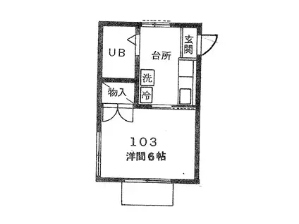 PUREハイツ(1K/1階)の間取り写真