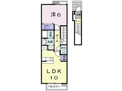 モダングランツA(1LDK/2階)の間取り写真