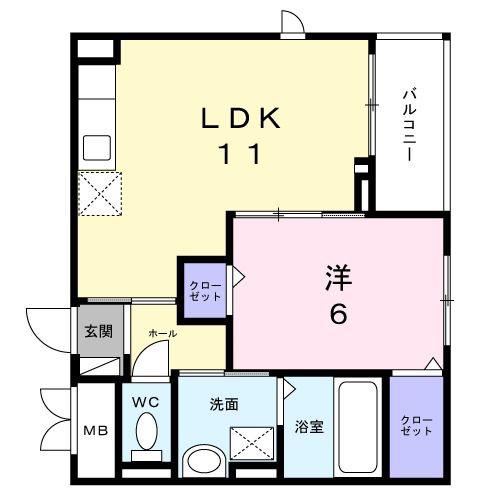 DREAM LIFE(1LDK/2階)の間取り写真