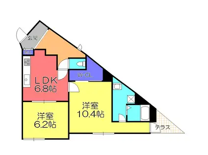 QUEEN PALACE(1LDK/1階)の間取り写真