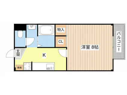 レジデンスメリディオ(1K/1階)の間取り写真