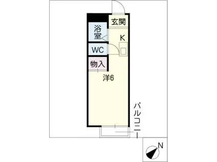 ルミエール野村(ワンルーム/1階)の間取り写真
