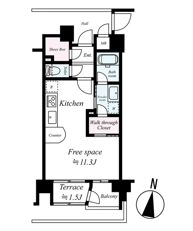 エフィーナ南麻布 1階階 間取り
