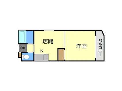 ラ・フォーレ新札幌(1DK/4階)の間取り写真