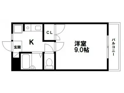 桂マンションII(1K/1階)の間取り写真