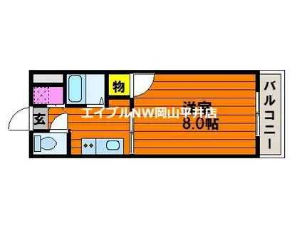 グリーンパーク賞田(1K/2階)の間取り写真