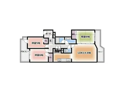 レクセルガーデン松戸胡録台(3LDK/2階)の間取り写真