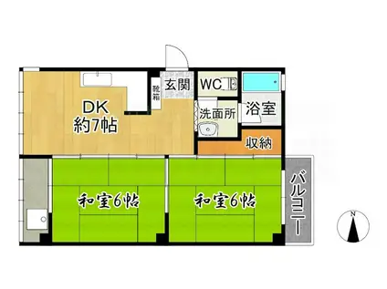 シャトレ太宰府II(2DK/3階)の間取り写真