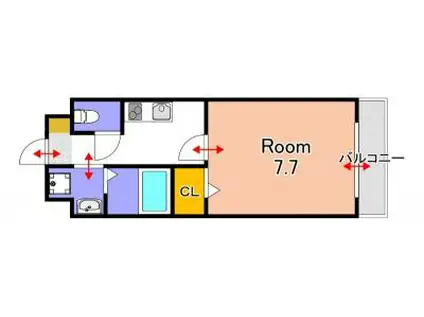 SUN GATE(1K/6階)の間取り写真