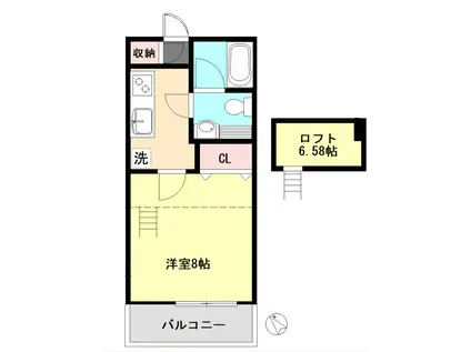 プランドールK(1K/2階)の間取り写真