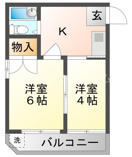 門真モントレー(2K/3階)の間取り写真