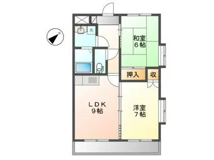 メゾネットときわ(2DK/7階)の間取り写真