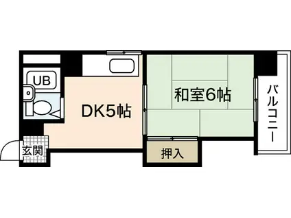 グリーンハウス(1DK/3階)の間取り写真