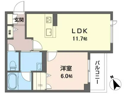 ラ・メゾンドール(1LDK/3階)の間取り写真