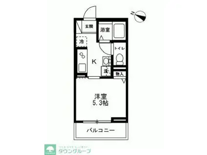 グランドソレーユ生麦(1K/3階)の間取り写真