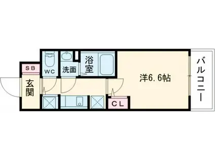 S-RESIDENCE堺湊駅前AZURE(1K/4階)の間取り写真