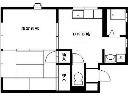 セジュール池端A棟(2DK/1階)の間取り写真
