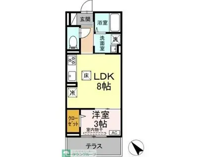 ポール・ヴェール(1LDK/1階)の間取り写真