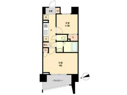 HF仙台長町レジデンス(2K/4階)の間取り写真