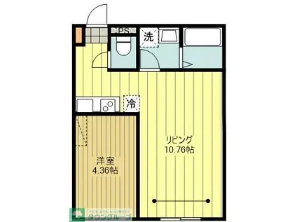 グランディール羽村(1LDK/2階)の間取り写真