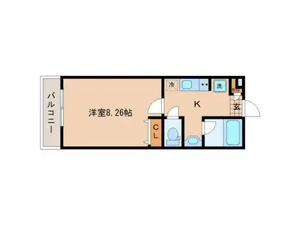 アスコット多賀城高崎(1K/2階)の間取り写真