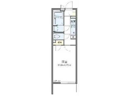 クレイノヴァレッタ2(1K/2階)の間取り写真