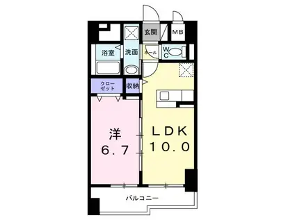 BRIGHT GATE 名古屋(1LDK/4階)の間取り写真